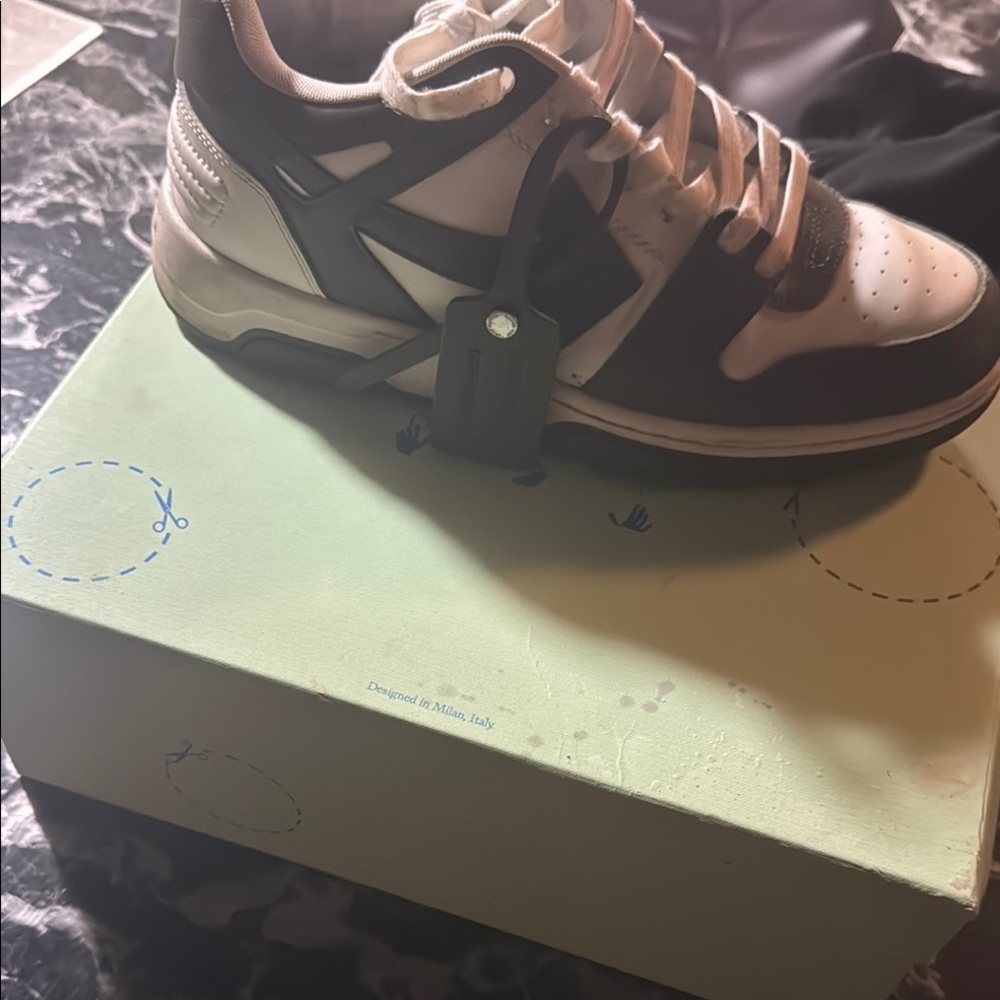 Men's olive green and White off-White Sneakers